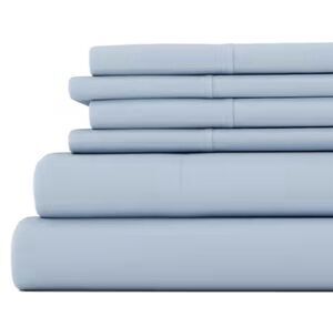 Queen 6 Piece Sheet Set Light Blue Ultra Soft Deep Pocket 16” NEW
